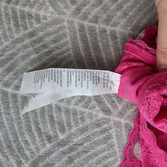 Nwt aerie pink lace bra bralette crop top size large B013 - Picture 7 of 9